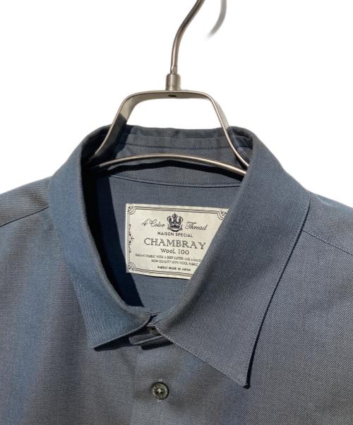 MAISON SPECIAL（メゾンスペシャル）MAISON SPECIAL (メゾンスペシャル) 4 Colors Chambray Washable Wool Prime-Over Regular Collar Shirt グレー サイズ:2の古着・服飾アイテム