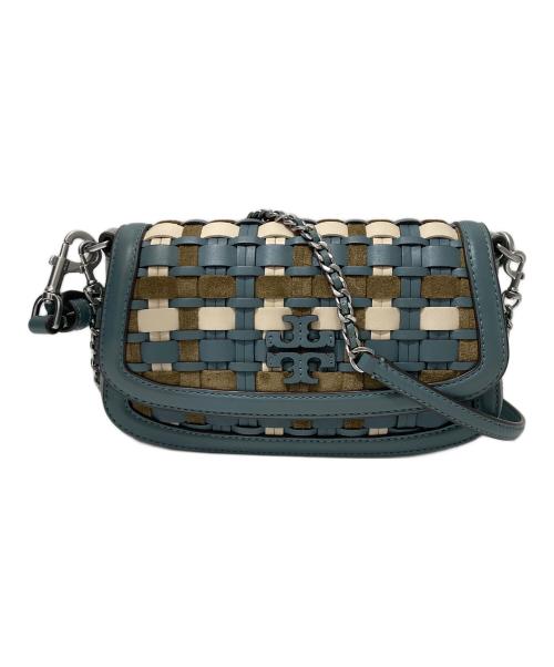 TORY BURCH（トリーバーチ）TORY BURCH (トリーバーチ) 編込み2WAYショルダーバッグ ブルーの古着・服飾アイテム