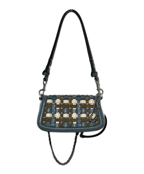 TORY BURCH（トリーバーチ）TORY BURCH (トリーバーチ) 編込み2WAYショルダーバッグ ブルーの古着・服飾アイテム