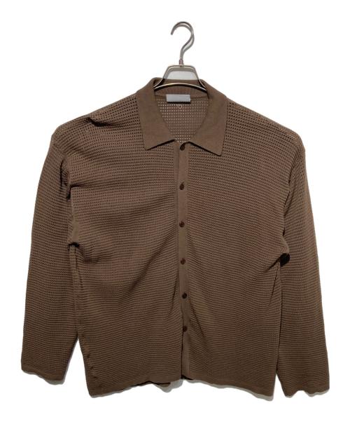 BASICK（ベイシックス）BASICK (ベイシックス) リブニットシャツ ブラウン サイズ:Mの古着・服飾アイテム
