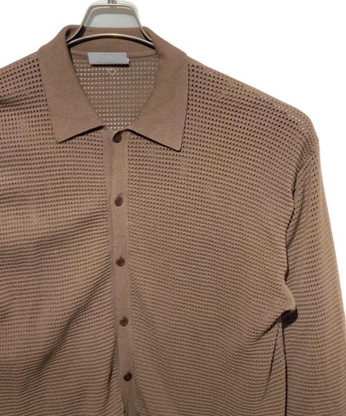 BASICK（ベイシックス）BASICK (ベイシックス) リブニットシャツ ブラウン サイズ:Mの古着・服飾アイテム