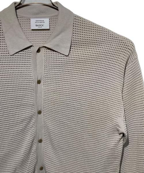BASICK（ベイシックス）BASICK (ベイシックス) リブニットシャツ ベージュ サイズ:Mの古着・服飾アイテム