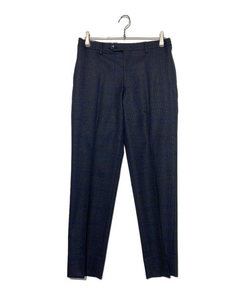 J.PRESS（ジェイプレス）J.PRESS (ジェイプレス) ミキシングチェックスラックス ネイビー サイズ:82の古着・服飾アイテム