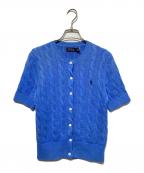 POLO RALPH LAURENポロ・ラルフローレン）の古着「丸首ケーブルニットカーディガン」｜ブルー
