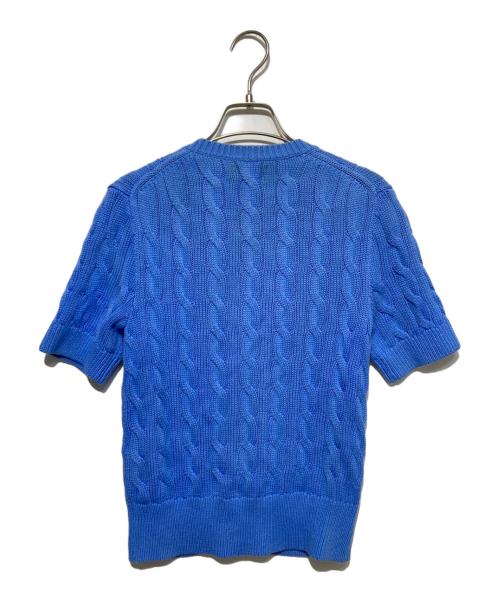 POLO RALPH LAUREN（ポロ・ラルフローレン）POLO RALPH LAUREN (ポロ・ラルフローレン) 丸首ケーブルニットカーディガン ブルー サイズ:Sの古着・服飾アイテム