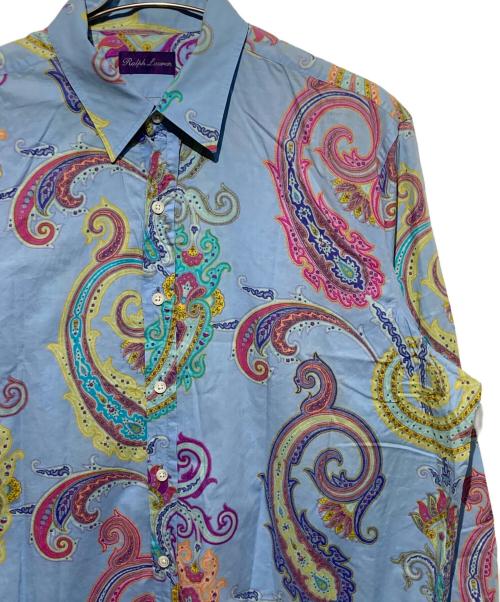 RALPH LAUREN Purple Label（ラルフ ローレン パープル レーベル）RALPH LAUREN PURPLE LABEL (ラルフ ローレン パープル レーベル) ペイズリー柄シャツ ブルー サイズ:17 1/2の古着・服飾アイテム