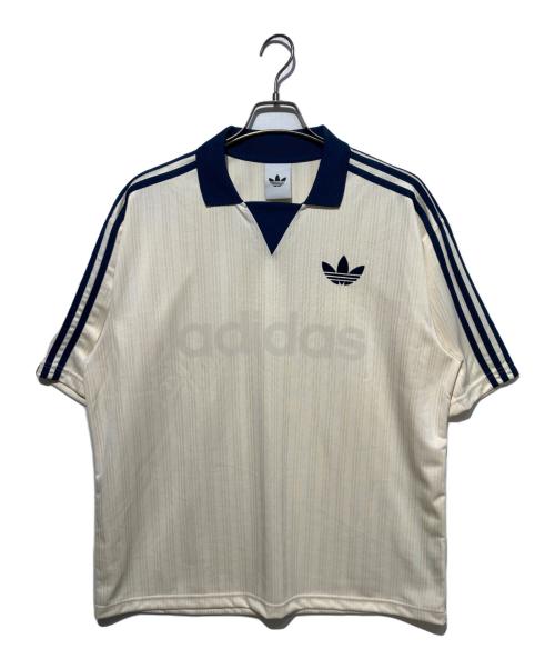 adidas（アディダス）adidas (アディダス) 襟付きゴーリートップ ベージュ サイズ:Lの古着・服飾アイテム