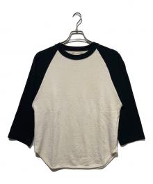 BLURHMS（ブラームス）の古着「Co/Silk Nep Baseball Raglan Tee」｜ホワイト×ブラック