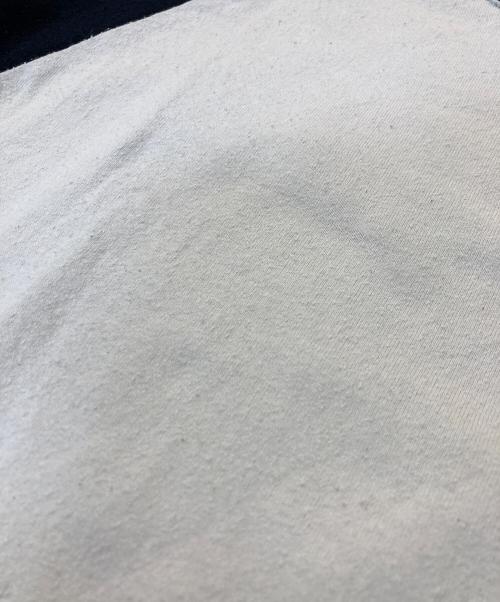 BLURHMS（ブラームス）blurhms (ブラームス) Co/Silk Nep Baseball Raglan Tee ホワイト×ブラックの古着・服飾アイテム