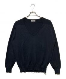JOHN SMEDLEY（ジョンスメドレー）の古着「Vネックニット」｜ブラック