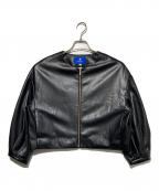 BLUE LABEL CRESTBRIDGEブルーレーベルクレストブリッジ）の古着「スムースフェイクレザージャケット」｜ブラック