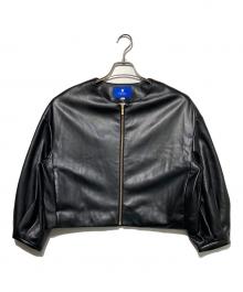 BLUE LABEL CRESTBRIDGE（ブルーレーベルクレストブリッジ）の古着「スムースフェイクレザージャケット」｜ブラック