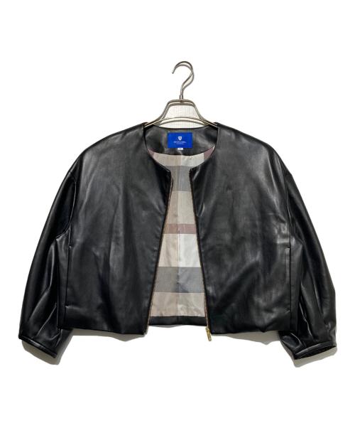 BLUE LABEL CRESTBRIDGE（ブルーレーベルクレストブリッジ）BLUE LABEL CRESTBRIDGE (ブルーレーベルクレストブリッジ) スムースフェイクレザージャケット ブラック サイズ:36の古着・服飾アイテム