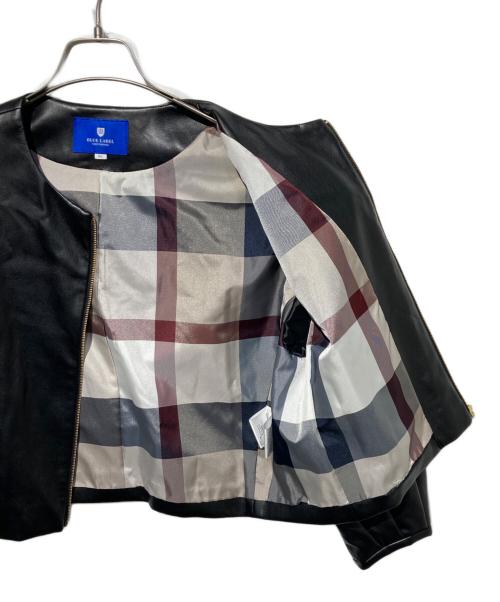 BLUE LABEL CRESTBRIDGE（ブルーレーベルクレストブリッジ）BLUE LABEL CRESTBRIDGE (ブルーレーベルクレストブリッジ) スムースフェイクレザージャケット ブラック サイズ:36の古着・服飾アイテム