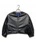 BLUE LABEL CRESTBRIDGE（ブルーレーベルクレストブリッジ）の古着「スムースフェイクレザージャケット」｜ブラック