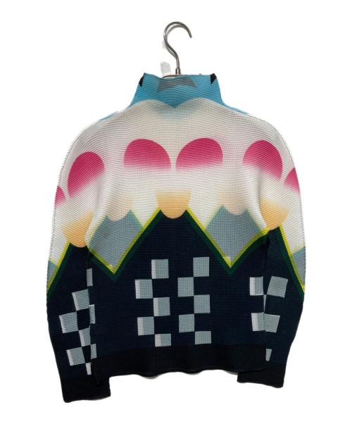 me ISSEY MIYAKE（ミーイッセイ ミヤケ）me ISSEY MIYAKE (ミーイッセイ ミヤケ) ハイネックプリーツカットソー マルチカラー サイズ:Freeの古着・服飾アイテム