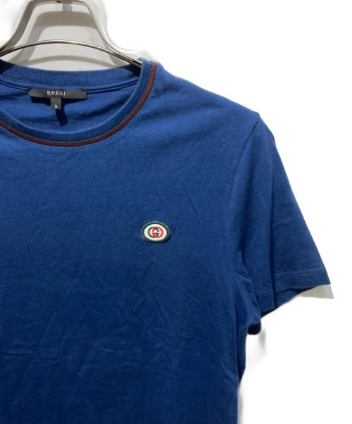GUCCI（グッチ）GUCCI (グッチ) ロゴワッペンtシャツ ブルー サイズ:Sの古着・服飾アイテム