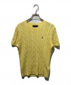 POLO RALPH LAURENポロ・ラルフローレン）の古着「半袖ケーブルニット」｜イエロー