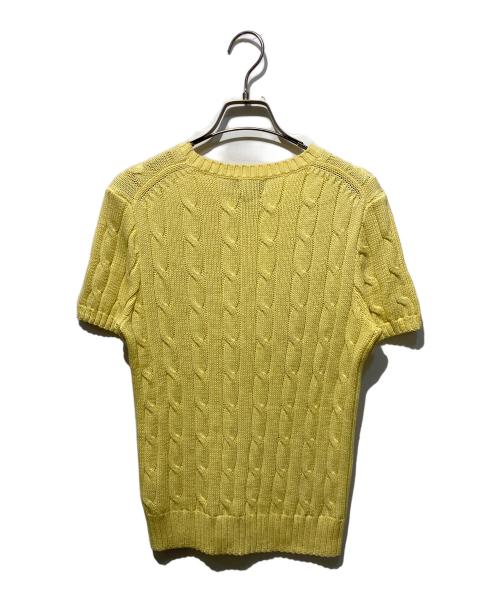 POLO RALPH LAUREN（ポロ・ラルフローレン）POLO RALPH LAUREN (ポロ・ラルフローレン) 半袖ケーブルニット イエロー サイズ:Ｍの古着・服飾アイテム