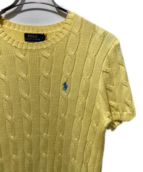 POLO RALPH LAUREN（ポロ・ラルフローレン）POLO RALPH LAUREN (ポロ・ラルフローレン) 半袖ケーブルニット イエロー サイズ:Ｍの古着・服飾アイテム