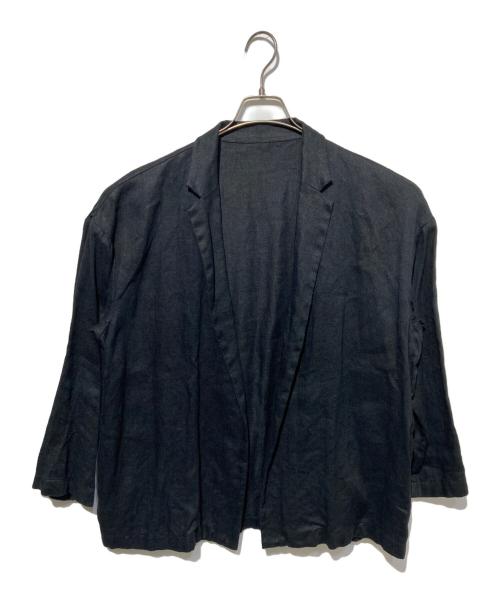 journal standard luxe（ジャーナルスタンダード ラックス）journal standard luxe (ジャーナルスタンダード ラックス) フレンチリネンツイル テーラージャケット ブラック サイズ:Freeの古着・服飾アイテム