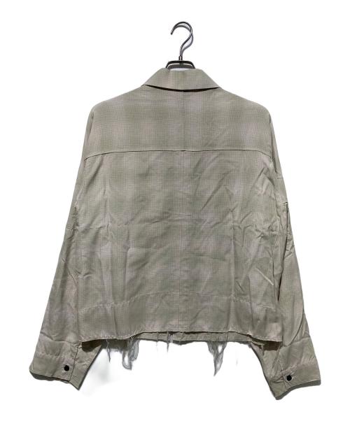 ANCELLM（アンセルム）ANCELLM (アンセルム) OMBRECHECK SHORT ZIPUP SHIRT ベージュ サイズ:2の古着・服飾アイテム