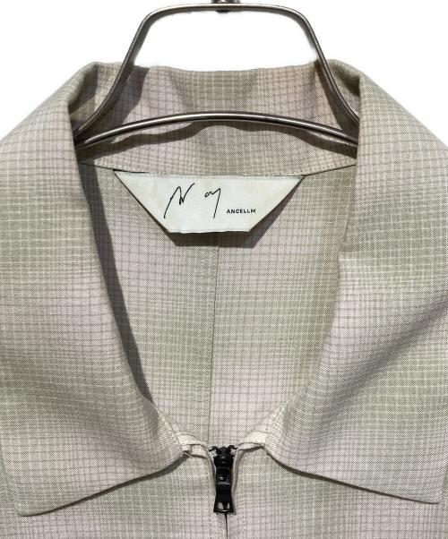 ANCELLM（アンセルム）ANCELLM (アンセルム) OMBRECHECK SHORT ZIPUP SHIRT ベージュ サイズ:2の古着・服飾アイテム