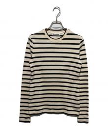 JIL SANDER+（ジルサンダープラス）の古着「ボーダーカットソー」｜ベージュ