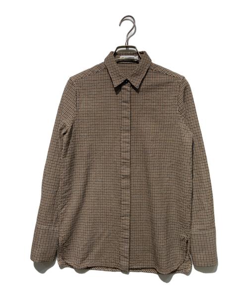 JIL SANDER（ジルサンダー）JIL SANDER (ジルサンダー) ウールチェック比翼シャツ ベージュ サイズ:32の古着・服飾アイテム