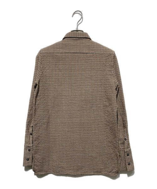 JIL SANDER（ジルサンダー）JIL SANDER (ジルサンダー) ウールチェック比翼シャツ ベージュ サイズ:32の古着・服飾アイテム
