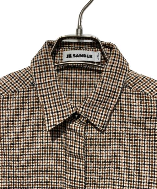 JIL SANDER（ジルサンダー）JIL SANDER (ジルサンダー) ウールチェック比翼シャツ ベージュ サイズ:32の古着・服飾アイテム
