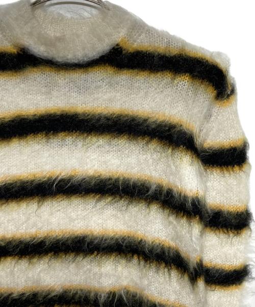 MARNI（マルニ）MARNI (マルニ) ブラッシュドモヘアボーダーニット ホワイト サイズ:44の古着・服飾アイテム
