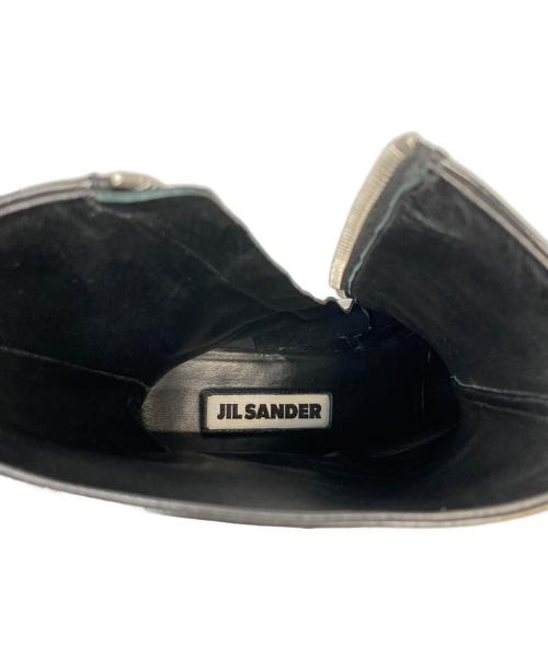 JIL SANDER（ジルサンダー）JIL SANDER (ジルサンダー) スクエアトゥサイドジップブーツ ブラック サイズ:38の古着・服飾アイテム