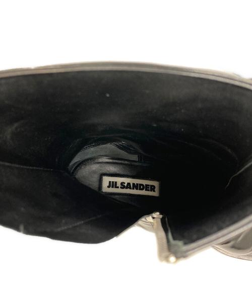 JIL SANDER（ジルサンダー）JIL SANDER (ジルサンダー) スクエアトゥサイドジップブーツ ブラック サイズ:38の古着・服飾アイテム