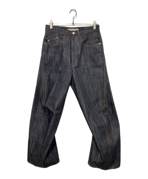 NVRFRGT（ネヴァーフォーゲット）NVRFRGT (ネヴァーフォーゲット) 3D TWISTED WIDE LEG JEANS インディゴ サイズ:1 未使用品の古着・服飾アイテム