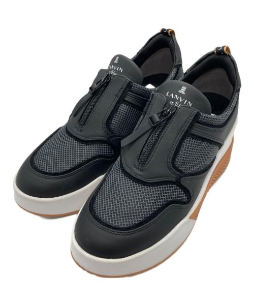 LANVIN en Bleu（ランバンオンブルー）LANVIN en Bleu (ランバンオンブルー) プラットフォームジップアップスニーカー ブラック サイズ:23.5cmの古着・服飾アイテム