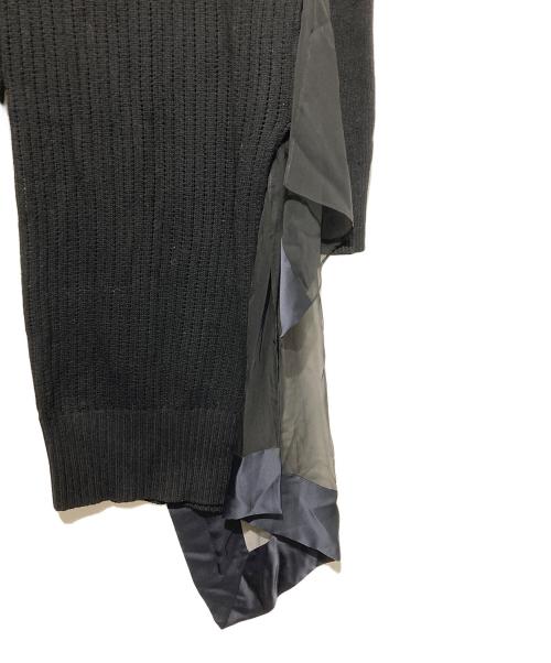 sacai（サカイ）sacai (サカイ) シフォン ドッキングニット ワンピース ブラック サイズ:2の古着・服飾アイテム