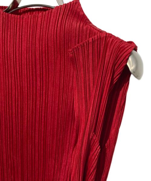 PLEATS PLEASE（プリーツプリーズ）PLEATS PLEASE (プリーツプリーズ) プリーツワンピース レッド サイズ:5の古着・服飾アイテム