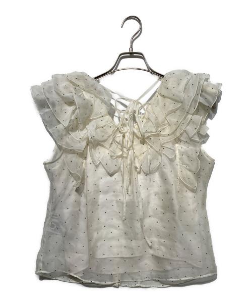 Snidel（スナイデル）Snidel (スナイデル) ノースリフリルブラウス アイボリー サイズ:FREEの古着・服飾アイテム