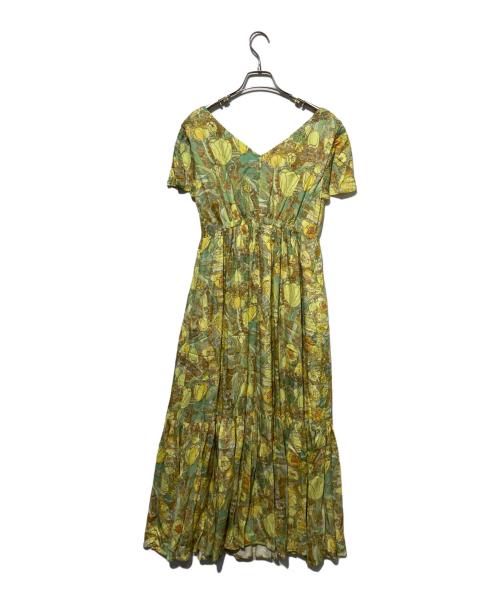 HERALBONY（ヘラルボニー）HERALBONY (ヘラルボニー) カシュクールワンピース「ミモザ」 イエロー サイズ:Fの古着・服飾アイテム