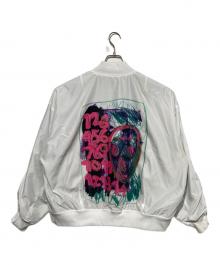 HERALBONY（ヘラルボニー）の古着「リバーシブルブルゾン「タイトル不明」」｜ホワイト×オリーブ