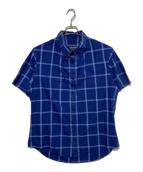 BALENCIAGA（バレンシアガ）BALENCIAGA (バレンシアガ) チェックボタンダウンシャツ ブルー サイズ:37の古着・服飾アイテム