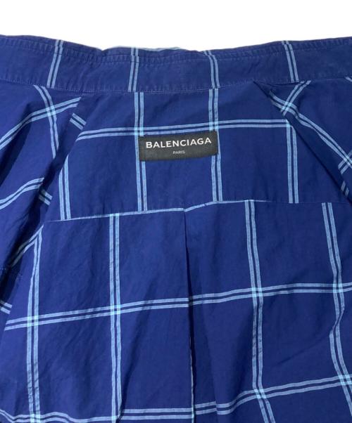 BALENCIAGA（バレンシアガ）BALENCIAGA (バレンシアガ) チェックボタンダウンシャツ ブルー サイズ:37の古着・服飾アイテム