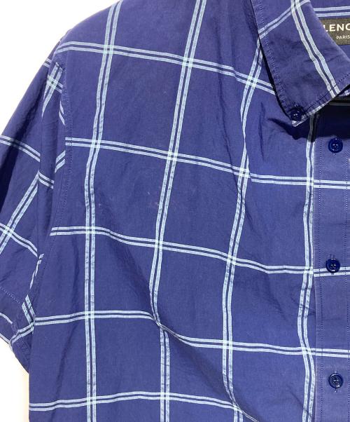 BALENCIAGA（バレンシアガ）BALENCIAGA (バレンシアガ) チェックボタンダウンシャツ ブルー サイズ:37の古着・服飾アイテム