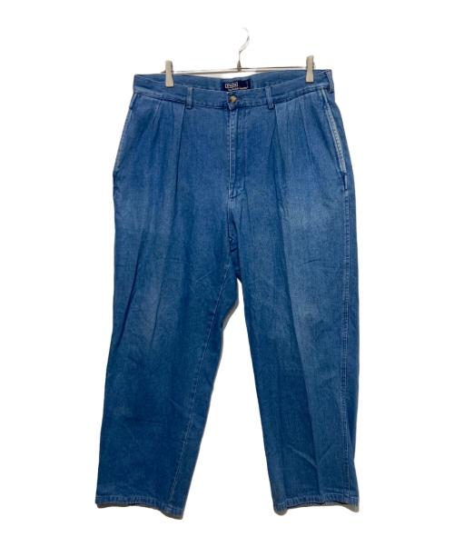 POLO RALPH LAUREN（ポロ・ラルフローレン）POLO RALPH LAUREN (ポロ・ラルフローレン) タックデニムパンツ インディゴ サイズ:36の古着・服飾アイテム