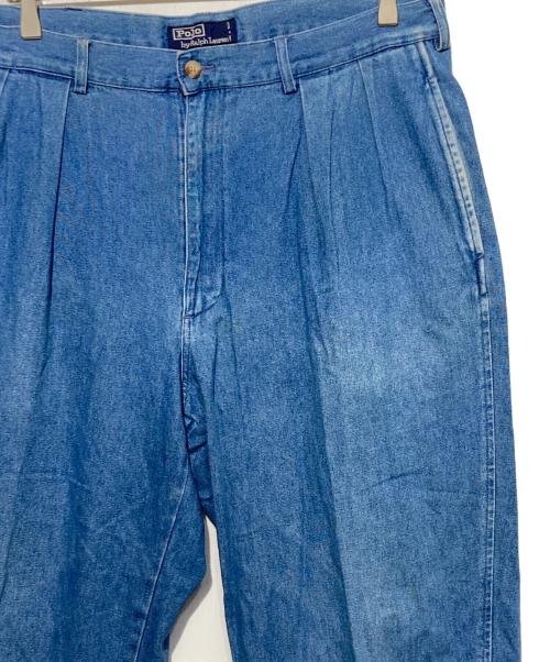 POLO RALPH LAUREN（ポロ・ラルフローレン）POLO RALPH LAUREN (ポロ・ラルフローレン) タックデニムパンツ インディゴ サイズ:36の古着・服飾アイテム