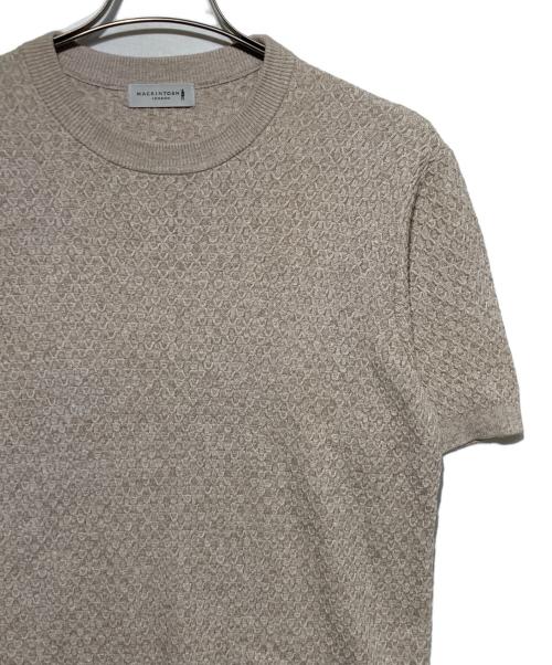 MACKINTOSH LONDON（マッキントッシュ ロンドン）MACKINTOSH LONDON (マッキントッシュ ロンドン) 交編サマーニットTシャツ ベージュ サイズ:Lの古着・服飾アイテム