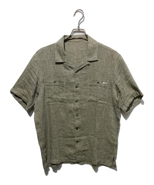 PAPAS（パパス）PAPAS (パパス) リネンシャツ グリーン サイズ:Mの古着・服飾アイテム