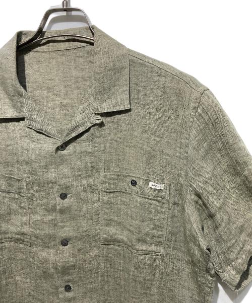 PAPAS（パパス）PAPAS (パパス) リネンシャツ グリーン サイズ:Mの古着・服飾アイテム