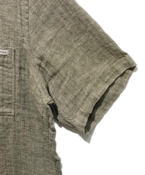 PAPAS（パパス）PAPAS (パパス) リネンシャツ グリーン サイズ:Mの古着・服飾アイテム